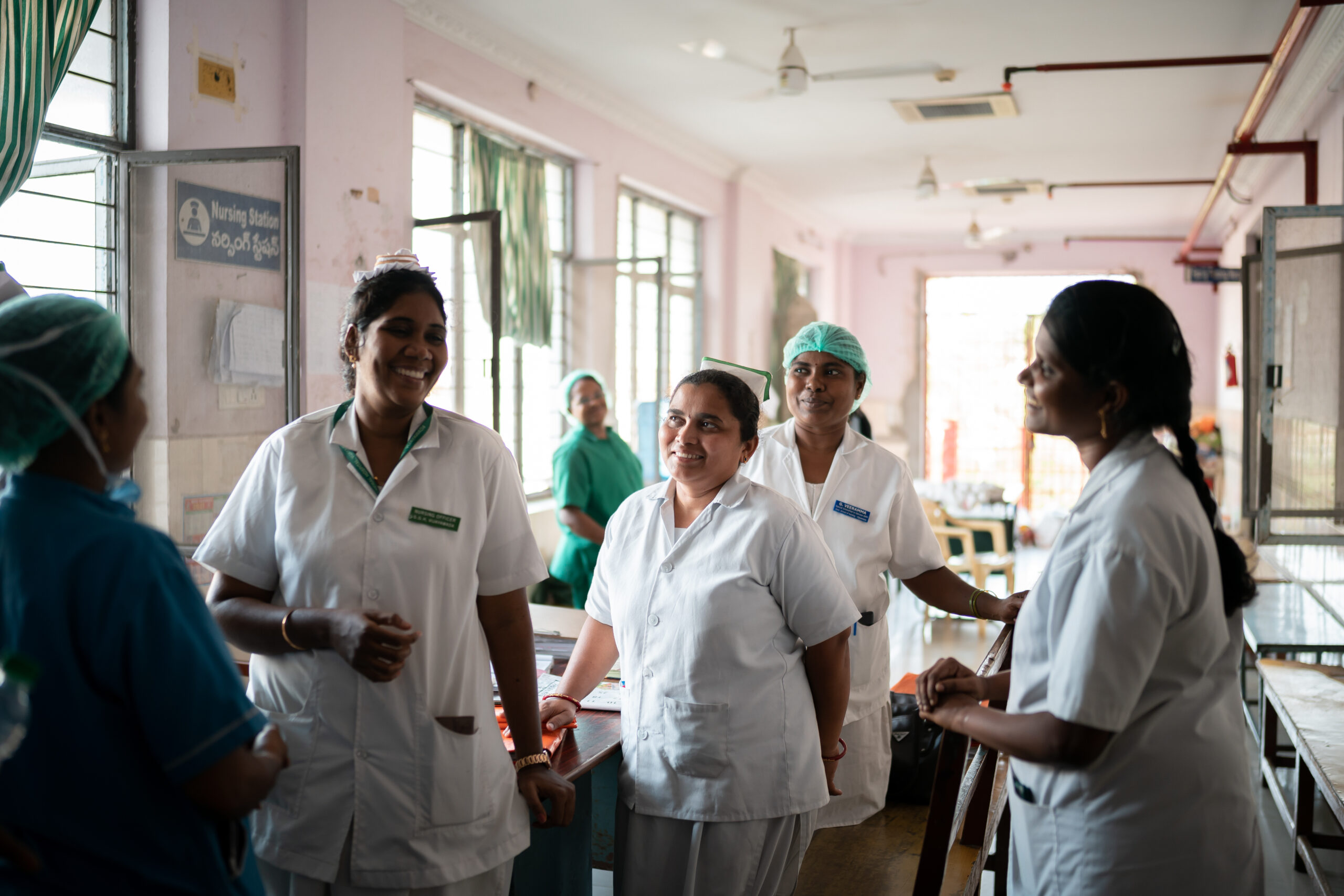 Nurses enjoy a moment together following a Care Companion Program session in Andhra Pradesh.