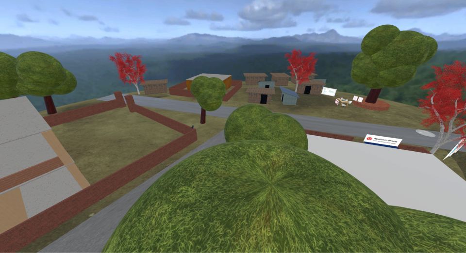 A model of a virtual village uploaded to spatial.io