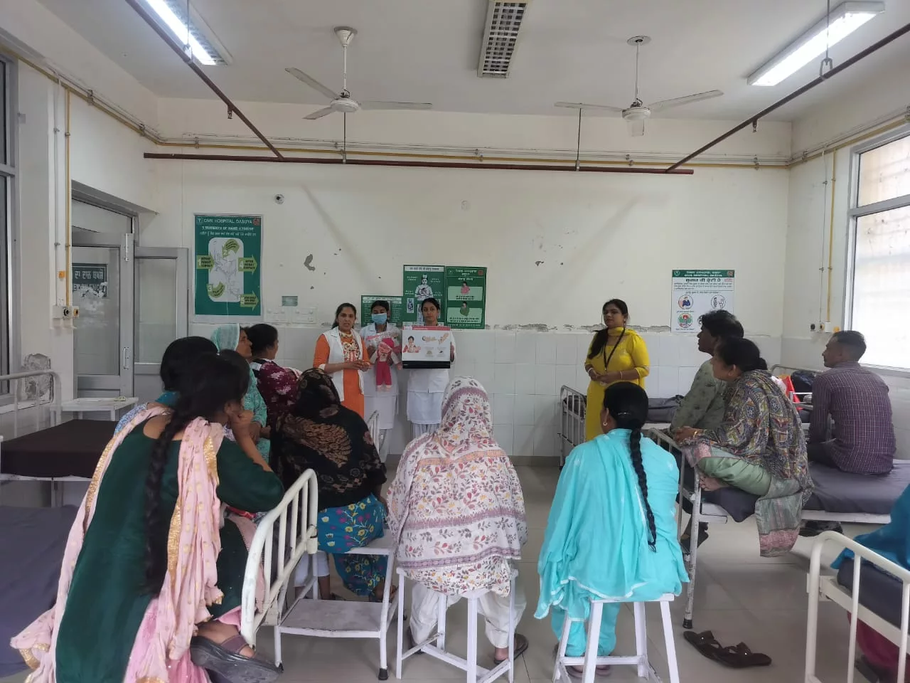 Vijay Luxmi observing a Care Companion Program session at the Dasuya Sub Divisional Hospital in Punjab, India. 