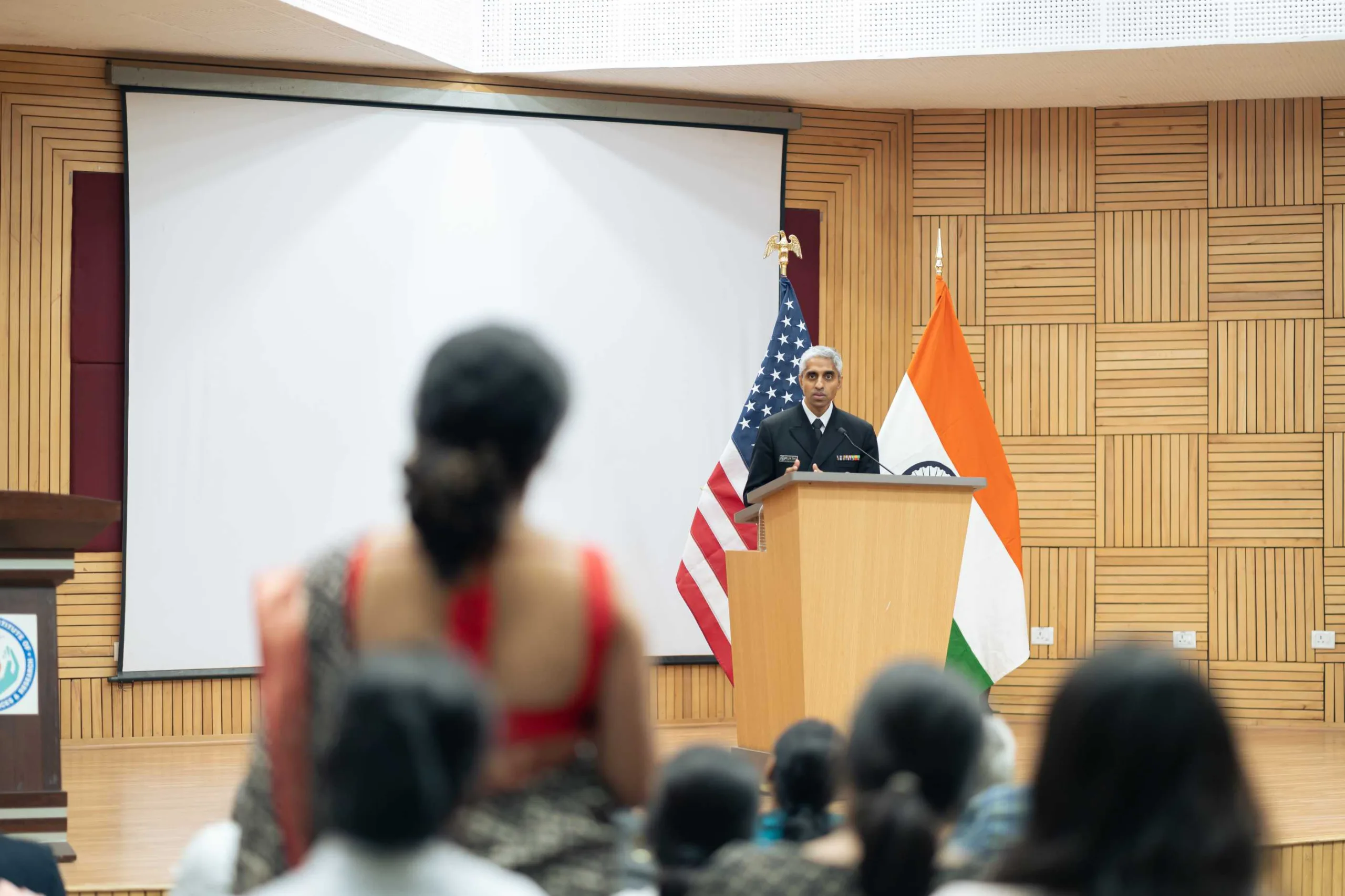 Dr. Murthy shares his perspective on caregiving and loneliness at the post-visit press conference. 