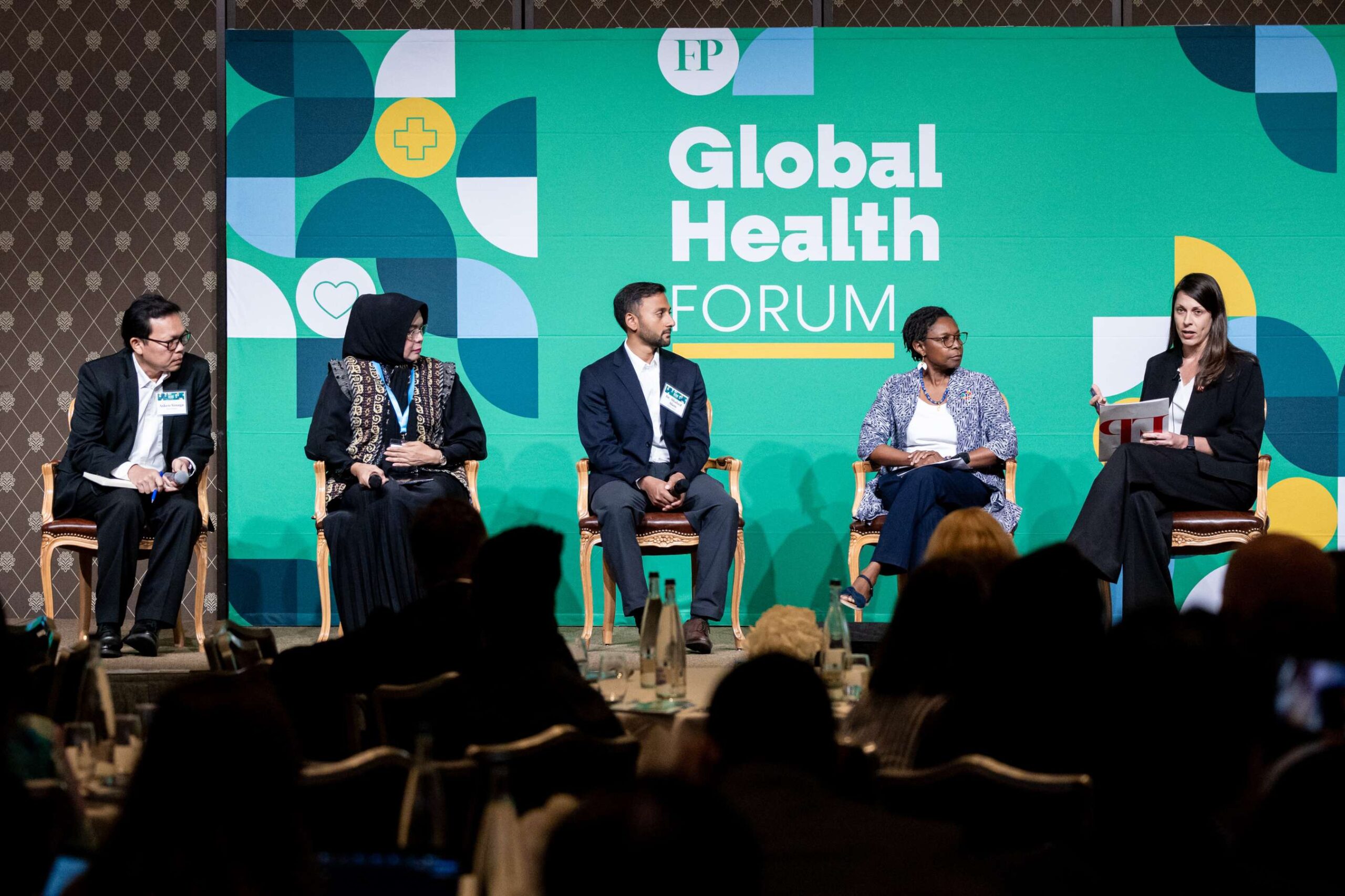 Panelists speak at Foreign Policy's Global Health Forum in a session called 'Hidden by Essential: Elevating Family Caregiving to a Global Health Priority' co-organized by Noora Health.